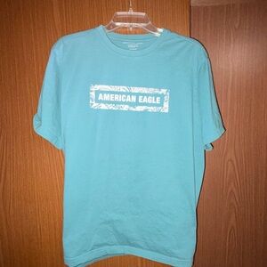 American Eagle Outfitters Men's Teal Graphic Tee
